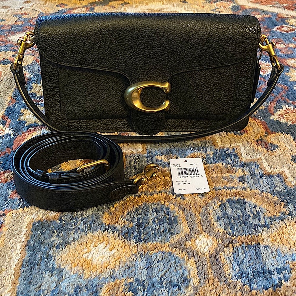 Coach Tabby Shoulder 26 Bag in Pebbled Black
